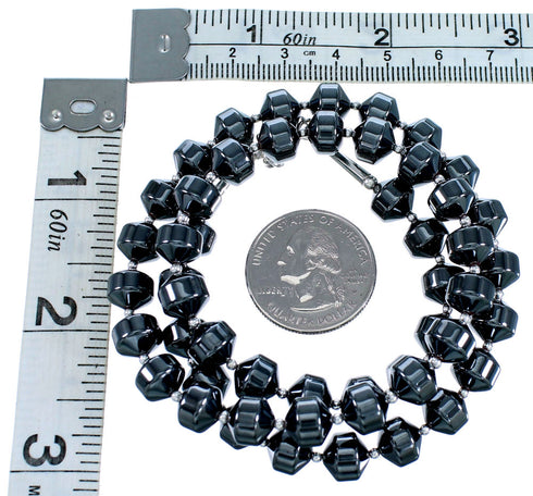 Sterling Silver Hematite Bead Necklace RX114380